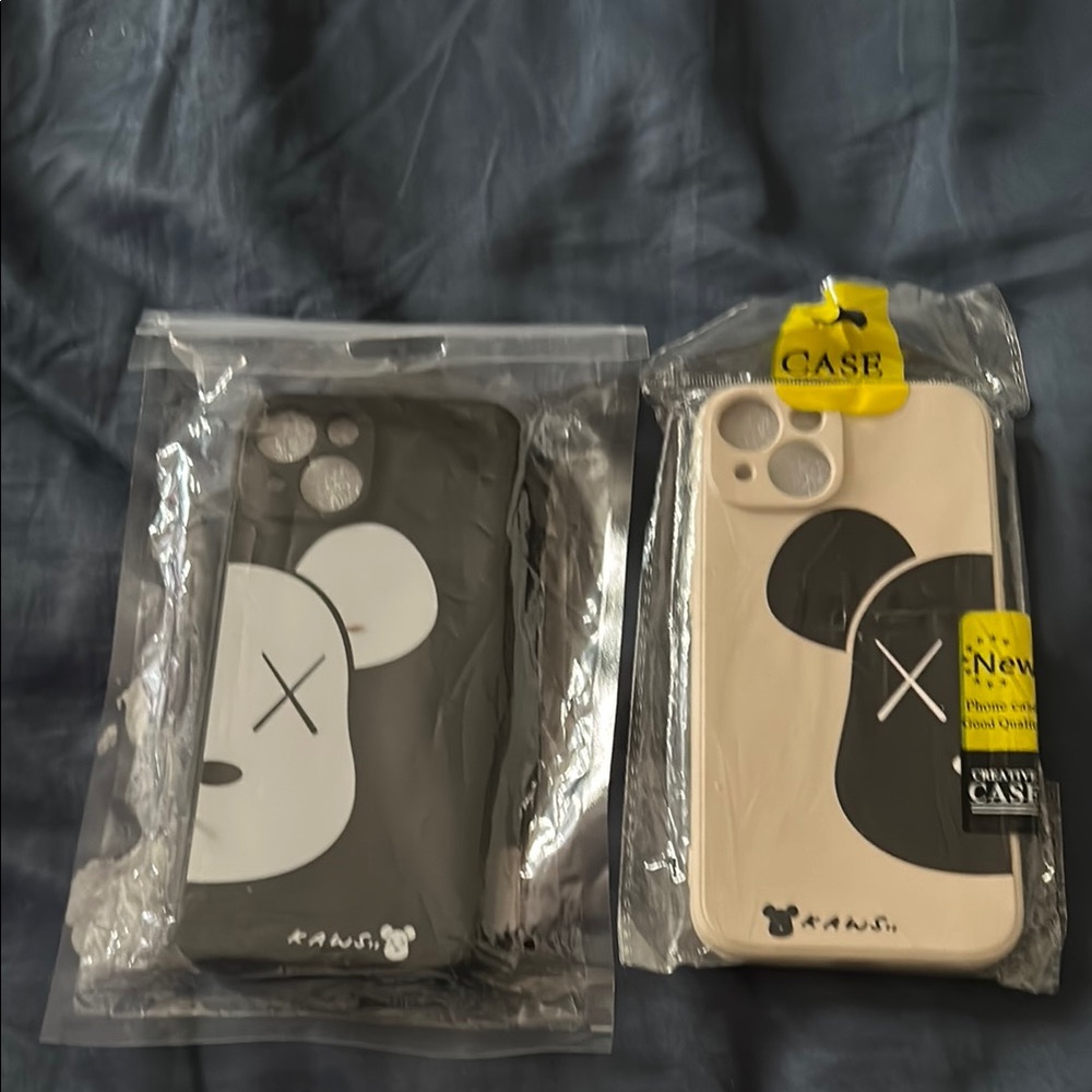 Kaws Phone Case - Black and White I phone 14